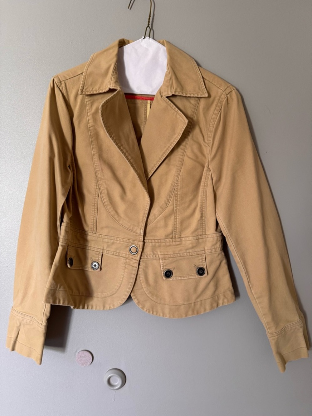 Old Navy Tan Cotton-Blend Tailored Blazer